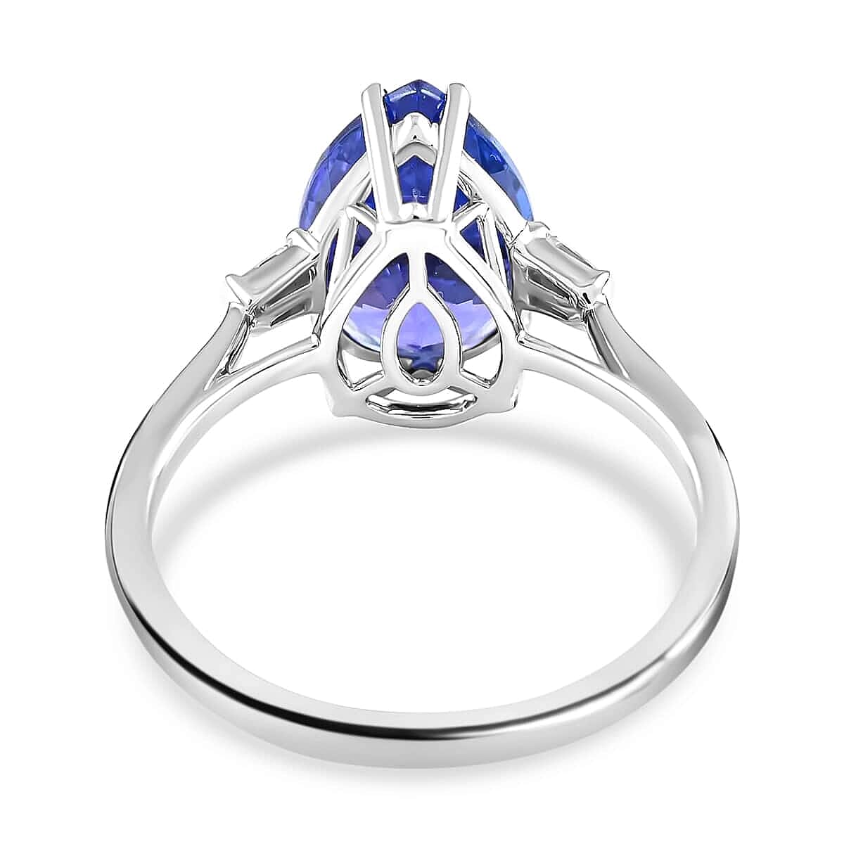 Certified and Appraised Rhapsody 950 Platinum AAAA Tanzanite and E-F VS Diamond Ring (Size 7.0) 5 Grams 5.30 ctw