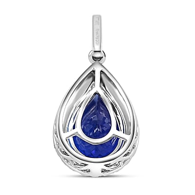 Certified Rhapsody 950 Platinum AAAA Tanzanite and E-F VS Diamond Pendant 4.14 Grams 5.75 ctw