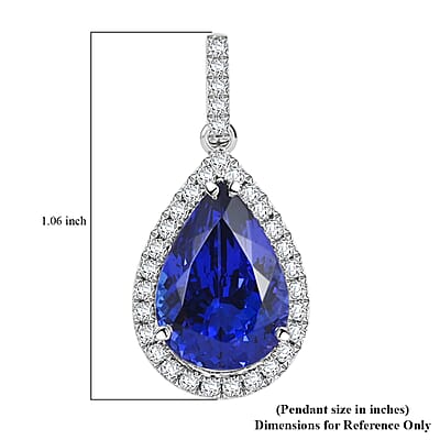 Certified Rhapsody 950 Platinum AAAA Tanzanite and E-F VS Diamond Pendant 4.14 Grams 5.75 ctw