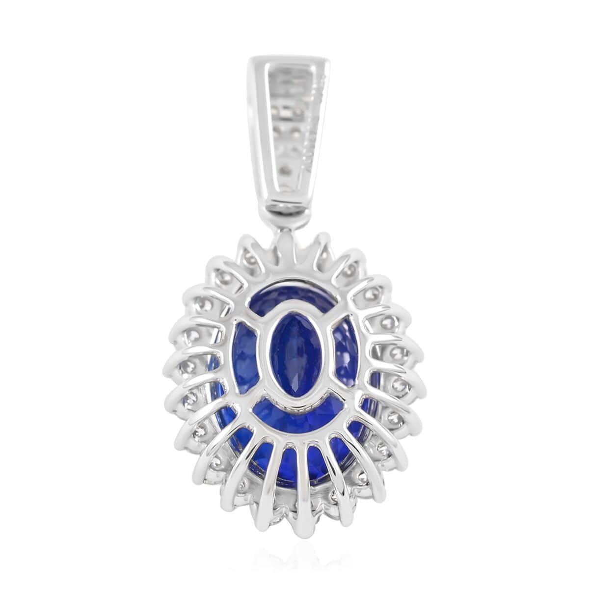 Certified Rhapsody 950 Platinum AAAA Tanzanite and E-F VS Diamond Pendant 5.50 ctw image number 3