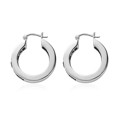 Thai Black Spinel 6.25 ctw Hoop Earrings in Stainless Steel, Tarnish-Free, Waterproof, Sweat Proof Jewelry
