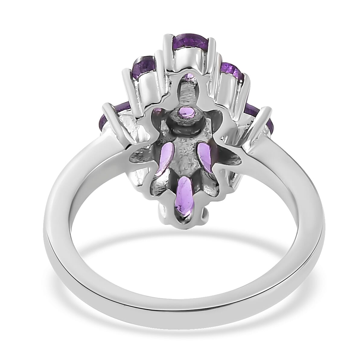 Amethyst Elongated Ring in Stainless Steel (Size 7.0) 1.85 ctw image number 4