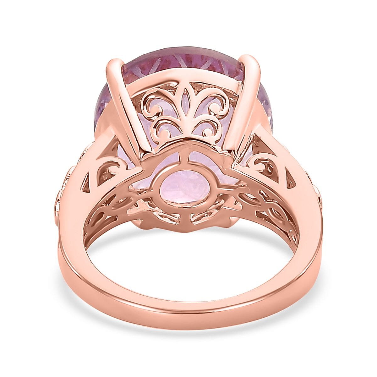 Rose De France Amethyst and Pink Sapphire 8.59 ctw Ring in 18K Vermeil Rose Gold Over Sterling Silver (Size 10.0)