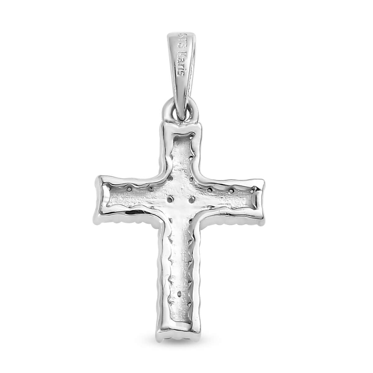 Karis White Zircon Cross Pendant in Platinum Bond 0.40 ctw image number 4