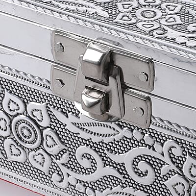 Handcrafted Elephant 3D Embossed Aluminium Oxidized Storage Box 