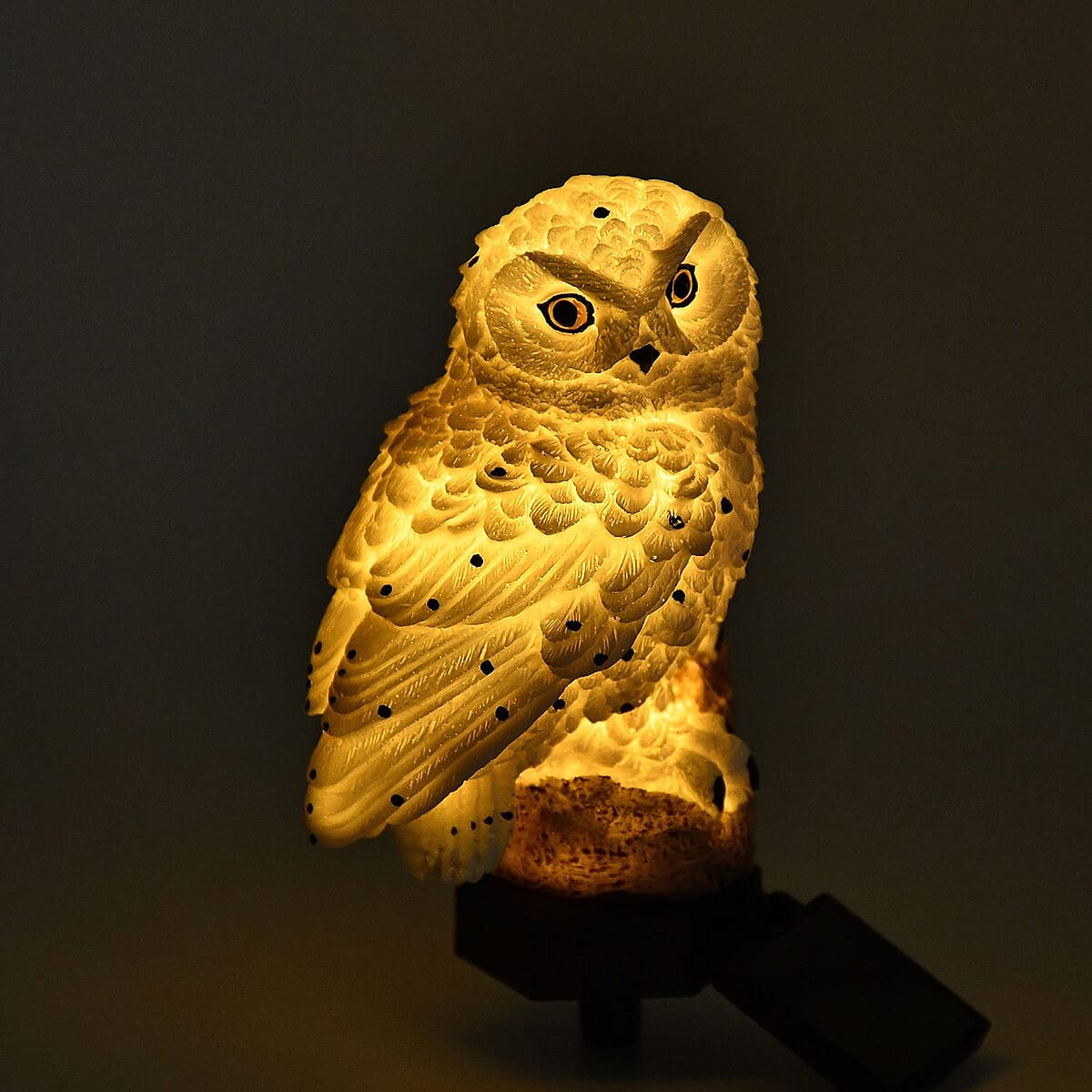 White Solar Owl Garden Stake LED Light (2.95"x3.54"x16.73") image number 1