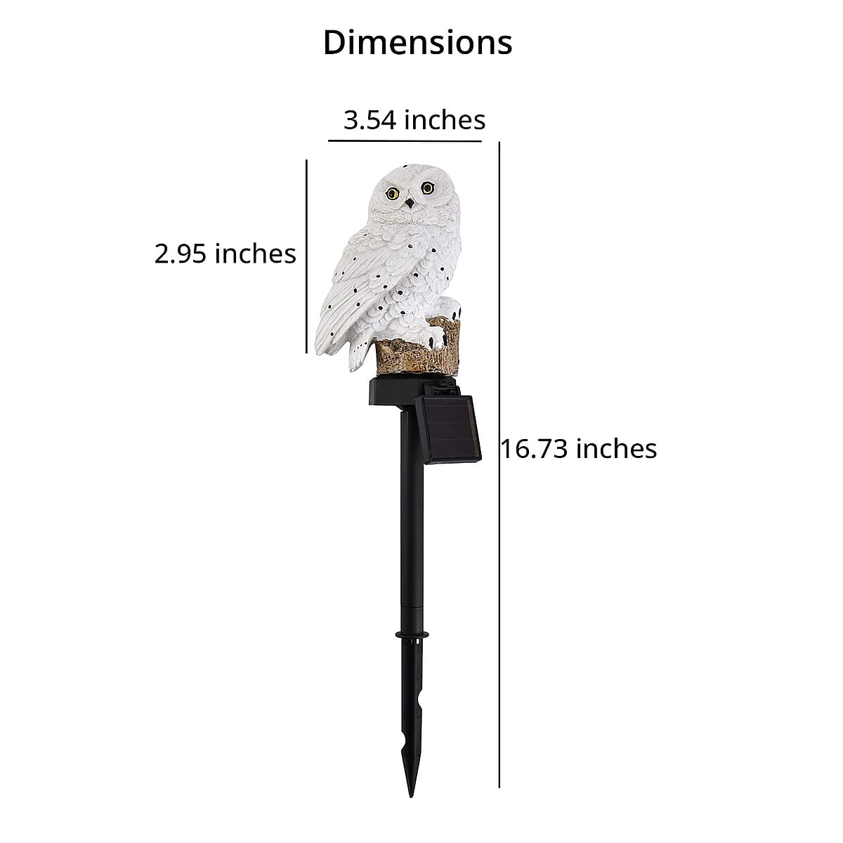 White Solar Owl Garden Stake LED Light (2.95"x3.54"x16.73") image number 4