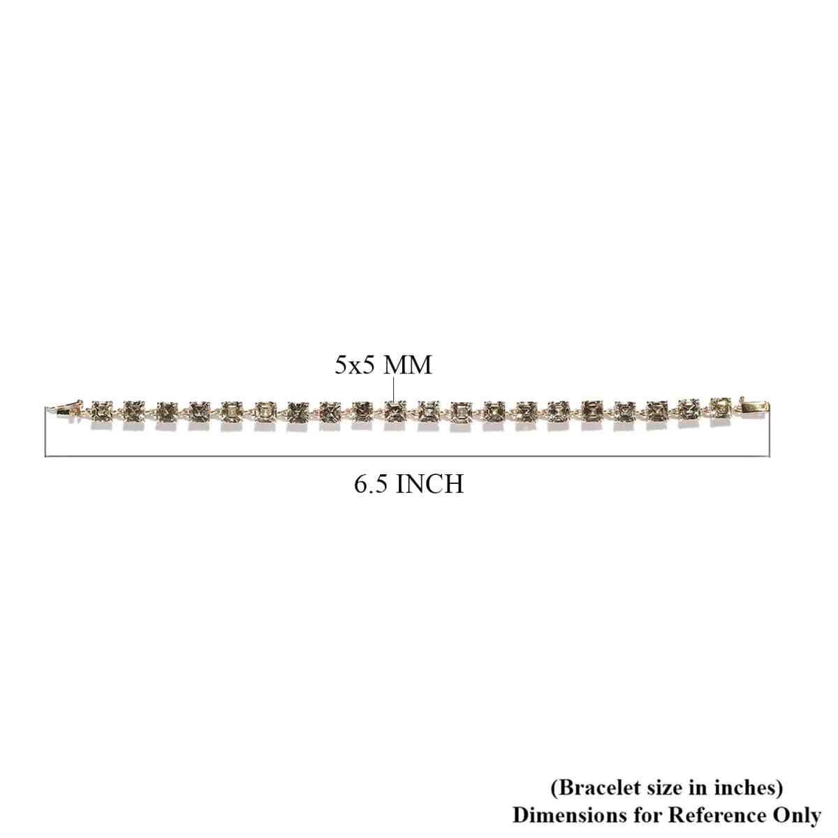 Doorbuster LUXORO 10K Yellow Gold Asscher Cut AAA Turkizite Link Bracelet (6.50 In) 3.20 Grams 12.15 ctw image number 4