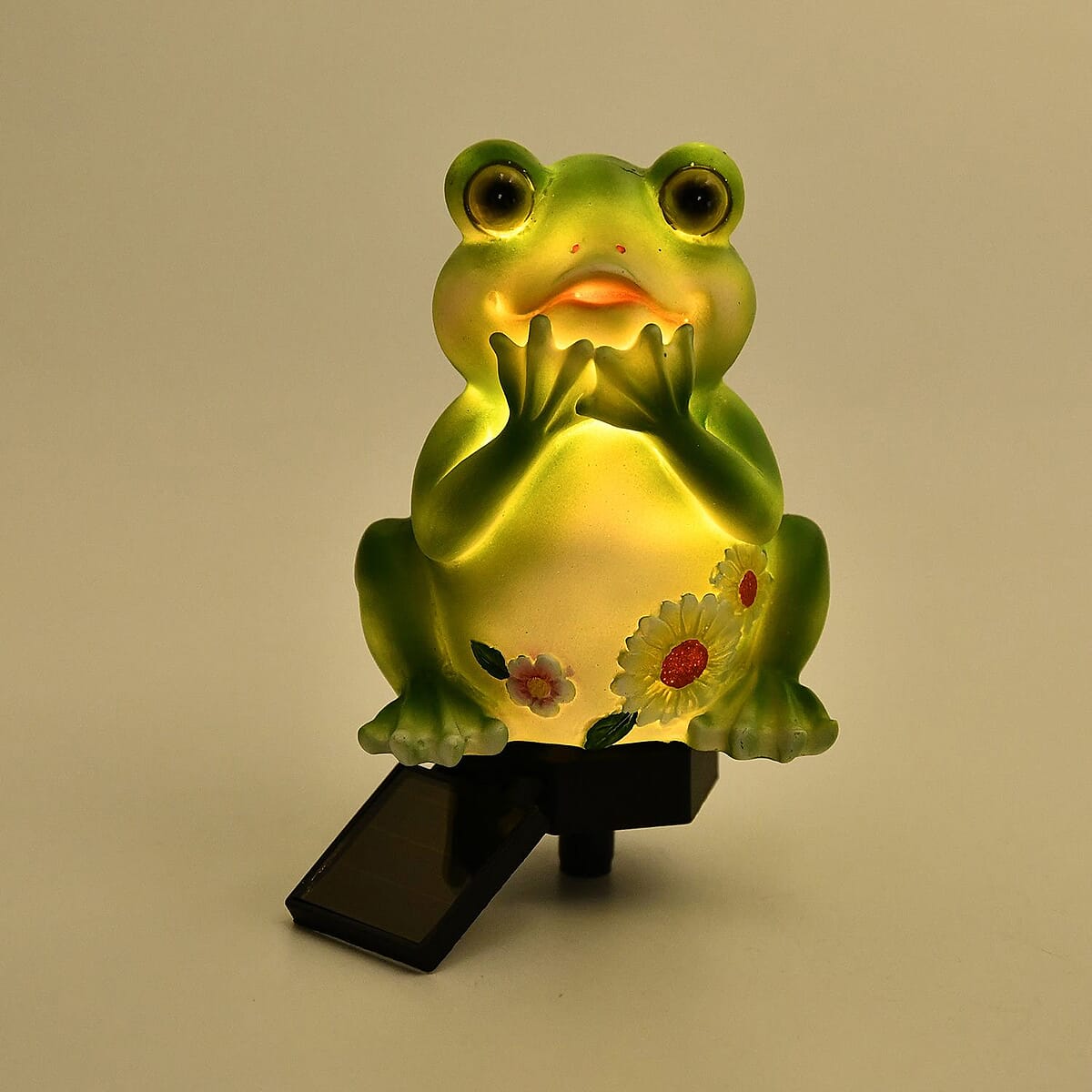 Green Solar Frog Garden Stake LED Light image number 1