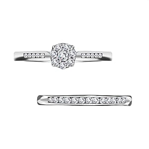 Diamond 0.53 ctw Ring in Platinum Over Sterling Silver (Size 10.0)