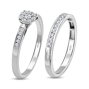 Diamond 0.53 ctw Ring in Platinum Over Sterling Silver (Size 10.0)