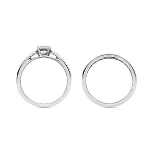 Diamond 0.53 ctw Ring in Platinum Over Sterling Silver (Size 10.0)