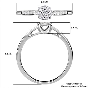 Diamond 0.53 ctw Ring in Platinum Over Sterling Silver (Size 10.0)