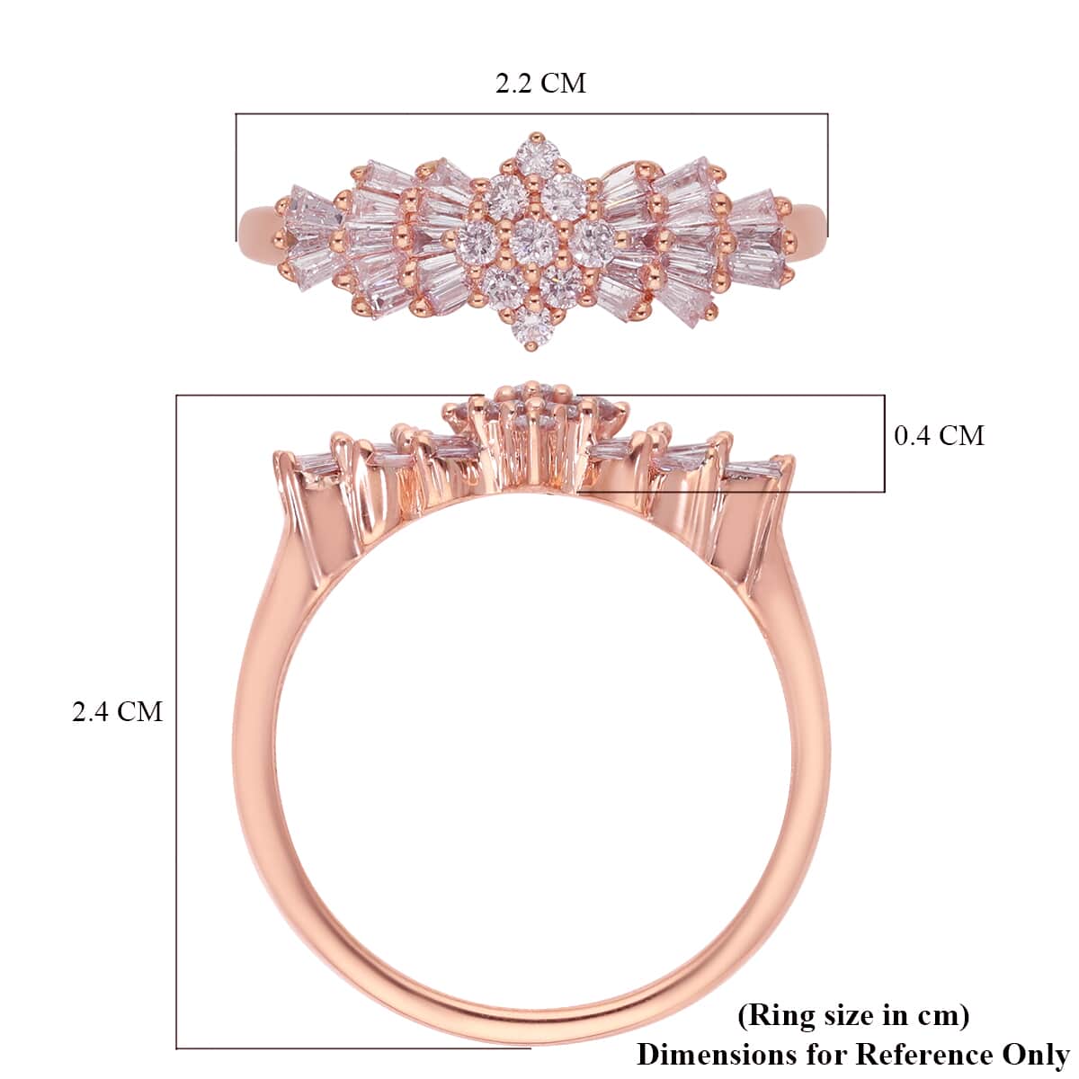 Luxoro 10K Rose Gold I3 Natural Pink Diamond Ring (Size 10.0) 0.50 ctw image number 5