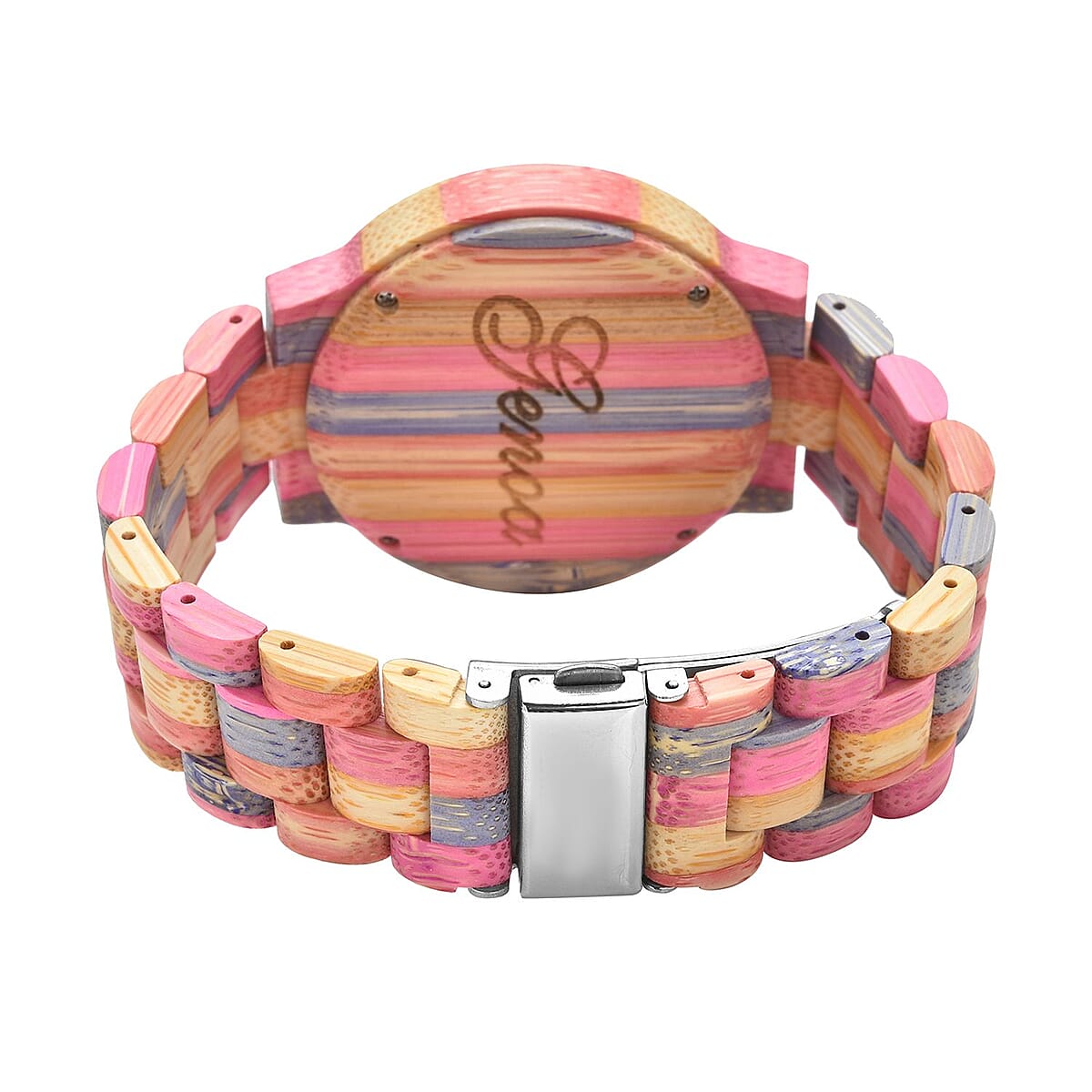 GENOA Electronic Movement LED Dial Watch with Colored Bamboo Strap (44mm) (6.0-7.0 Inch) image number 5