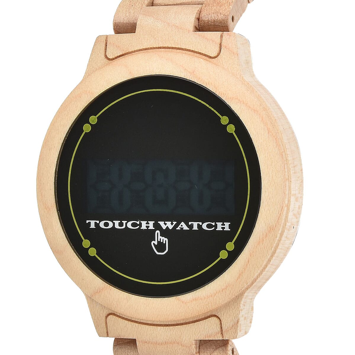 Genoa Electronic Movement LED Dial Watch with Maple Strap (44mm) (8.0 Inch) image number 3