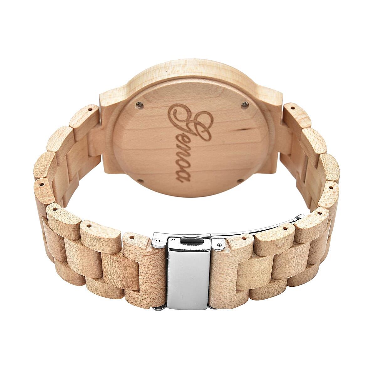 Genoa Electronic Movement LED Dial Watch with Maple Strap (44mm) (8.0 Inch) image number 5