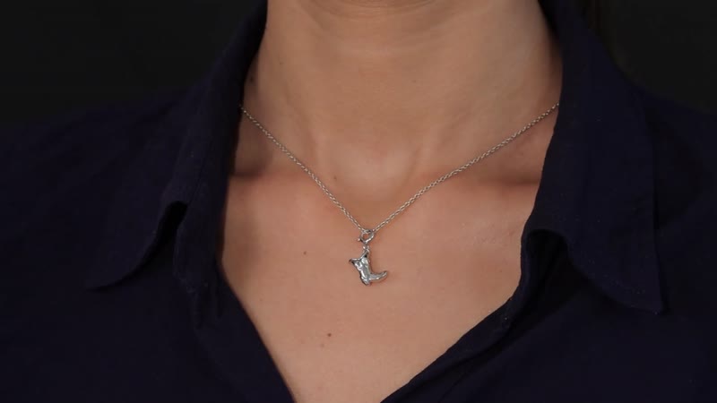 D'Joy Platinum Over Sterling Silver Cowboy Boot Charm 2.15 Grams