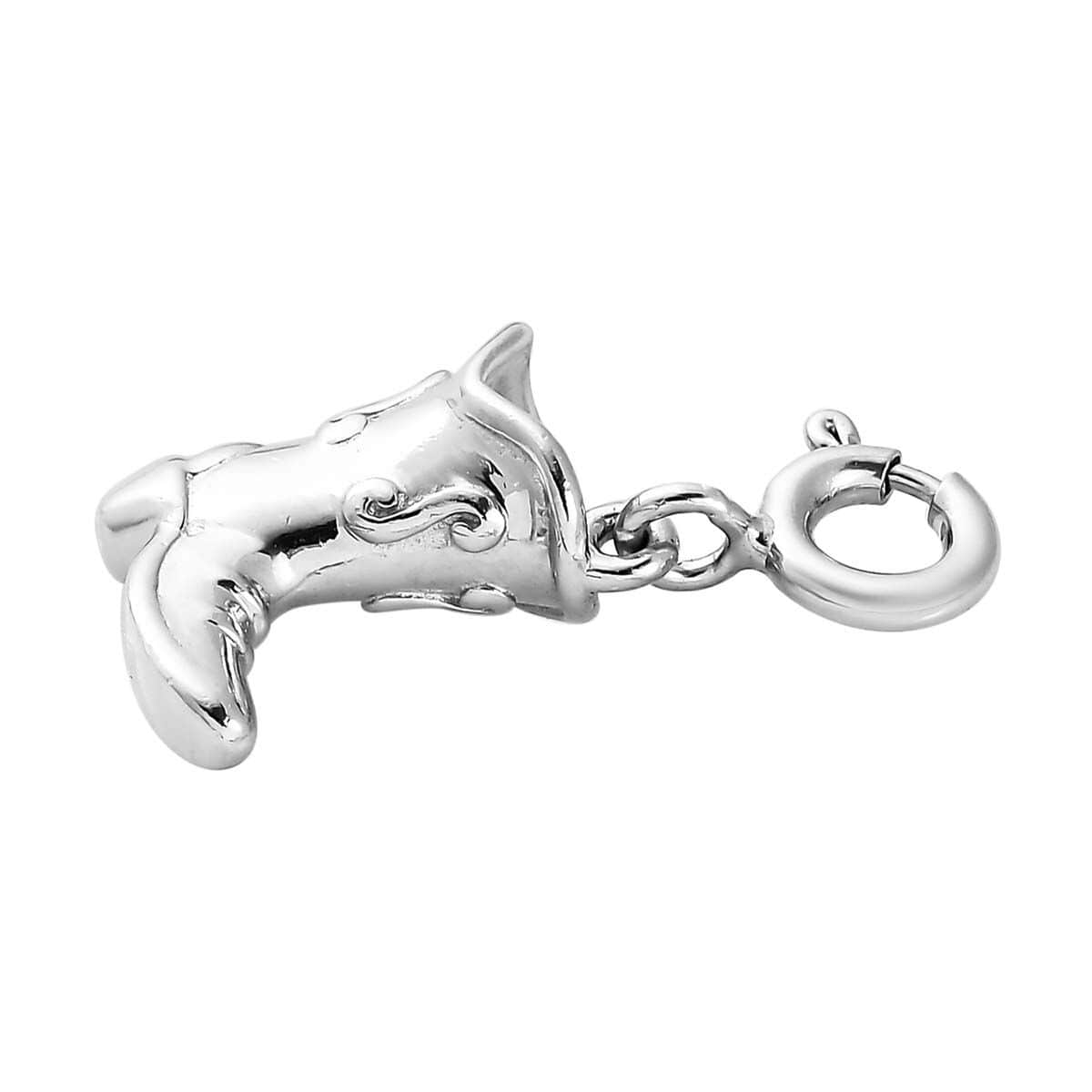Platinum Over Sterling Silver Cowboy Boot Charm 2.15 Grams image number 3
