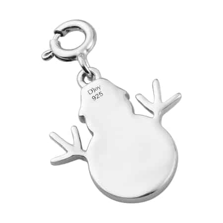 Platinum Over Sterling Silver Christmas Snowman Charm image number 3