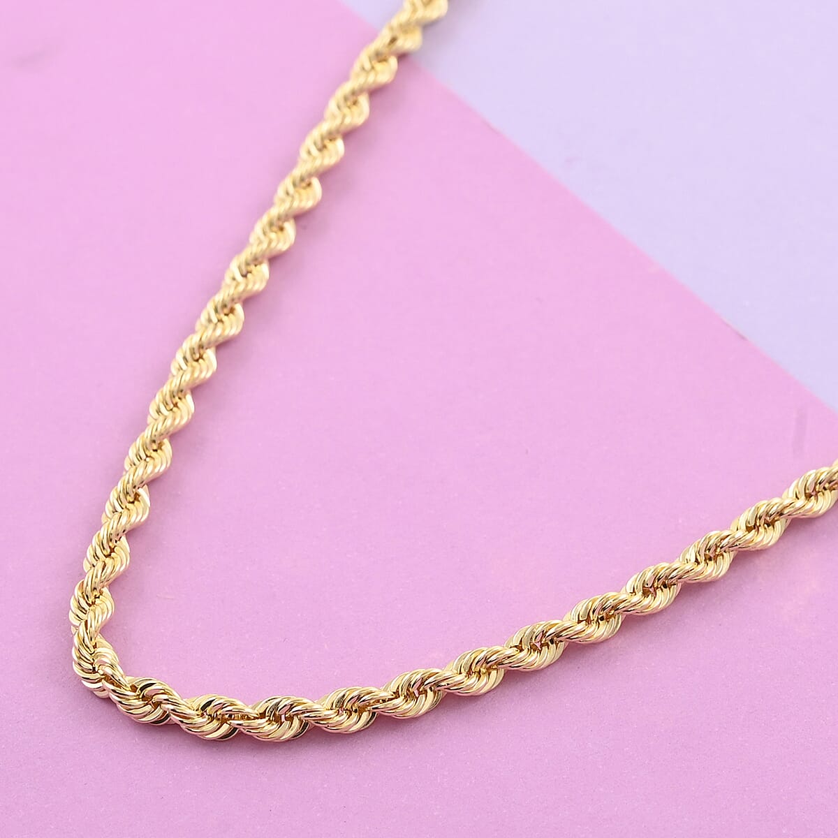 10K Yellow Gold 3.3mm Quint Rope Necklace 24 Inches 6.0 Grams image number 1