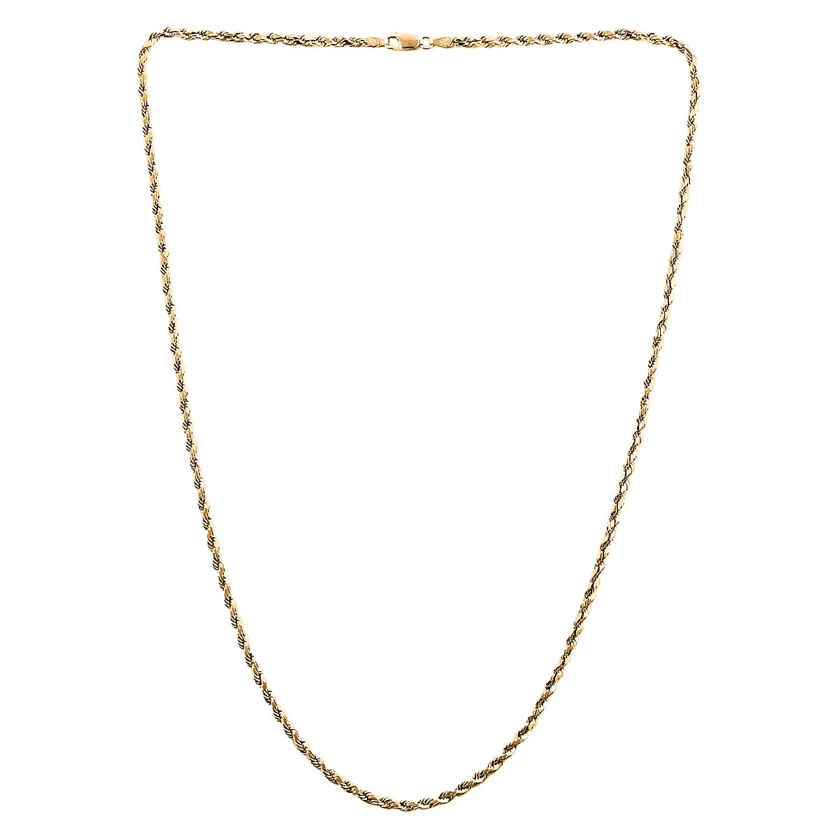 10K Yellow Gold 3.27mm Rope Necklace 18 Inches 4.2 Grams image number 3