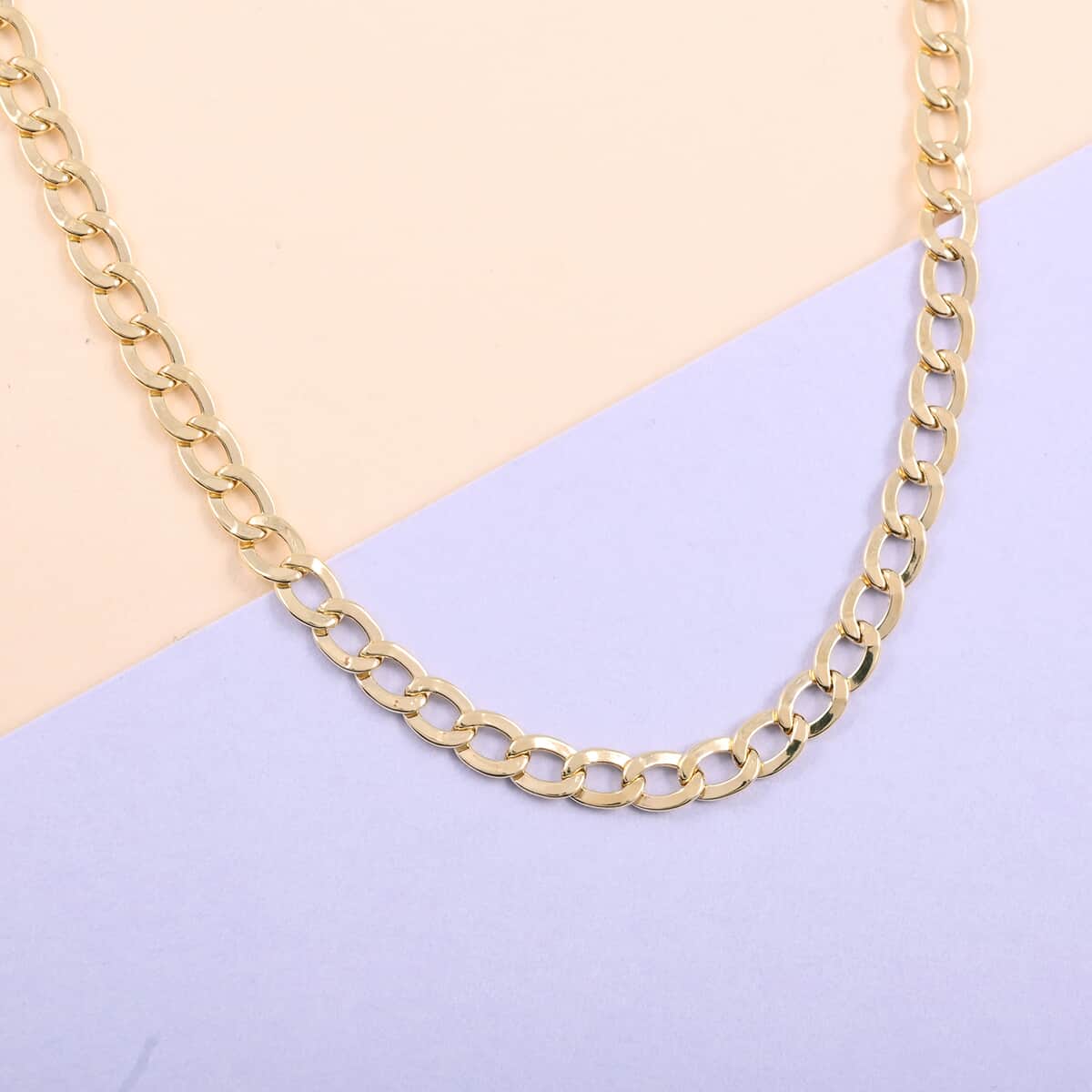 California Closeout Deal 10K Yellow Gold 3.5mm Curb Necklace 20 Inches 4.0 Grams image number 1