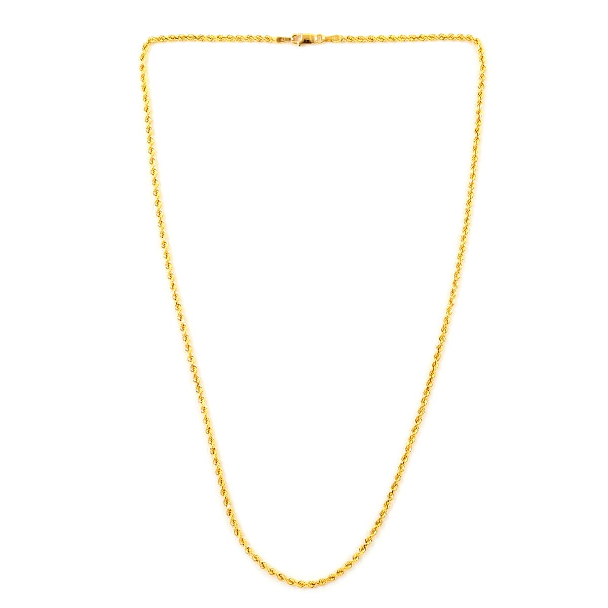 10K Yellow Gold 2mm Diamond Cut Rope Chain Necklace 18 Inches 4.70 Grams image number 2