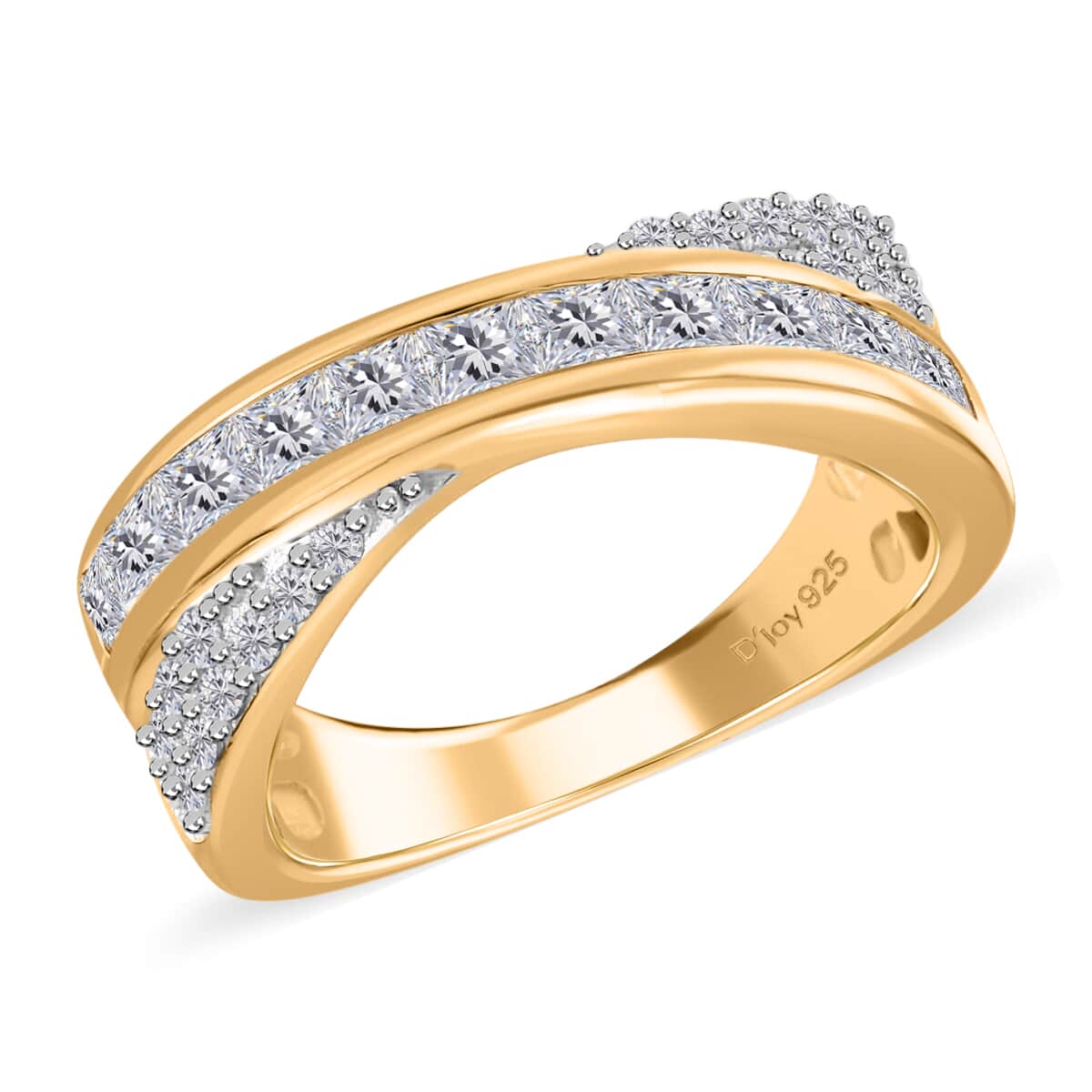 Moissanite Band Ring in Vermeil Yellow Gold Over Sterling Silver (Size 8.0) 1.35 ctw image number 0