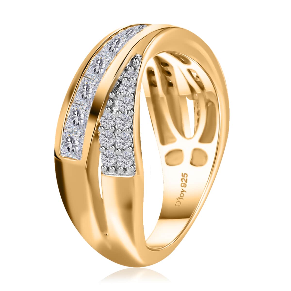 Moissanite Band Ring in Vermeil Yellow Gold Over Sterling Silver (Size 8.0) 1.35 ctw image number 3