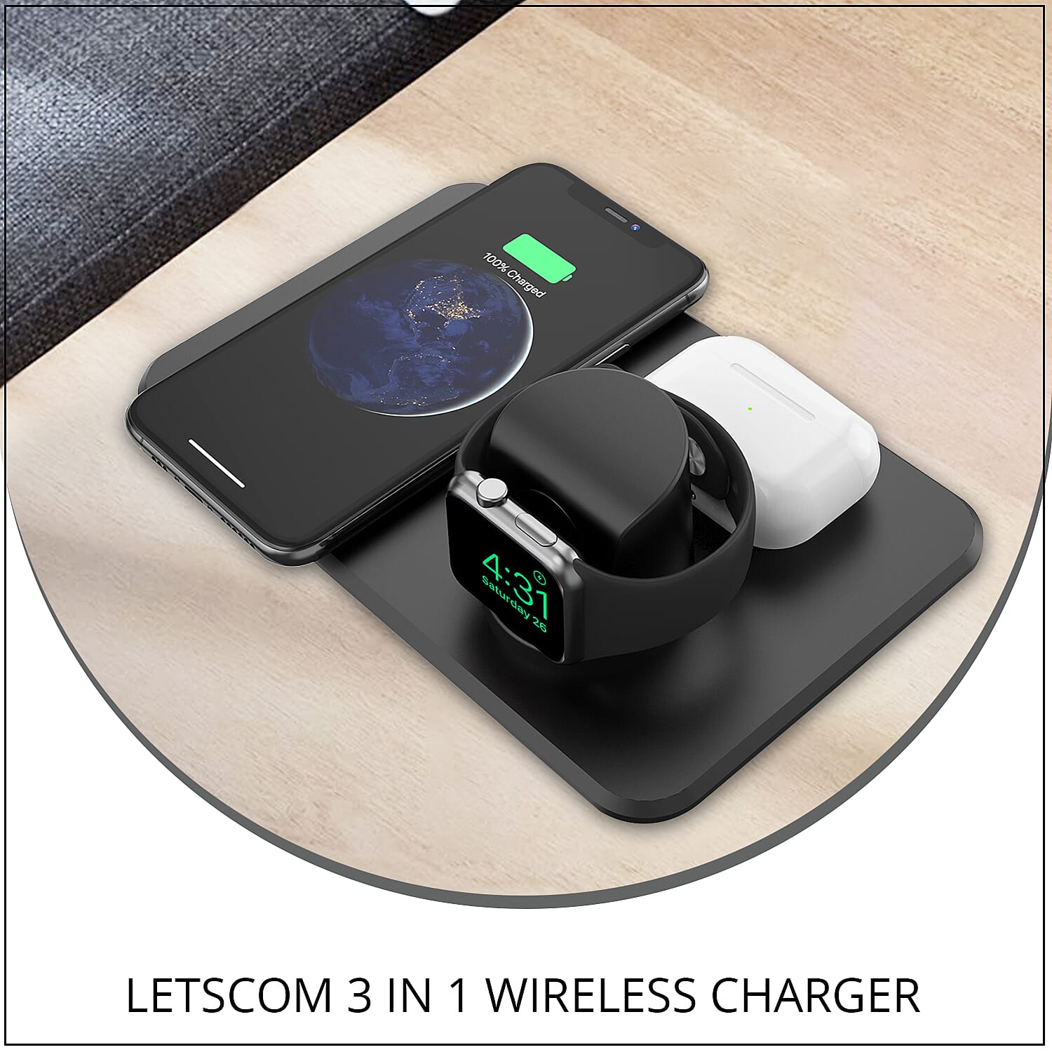 LETSFIT 3-in-1 Wireless Charging Station