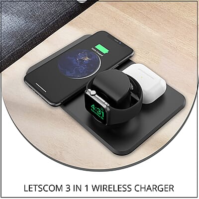 LETSFIT 3-in-1 Wireless Charging Station