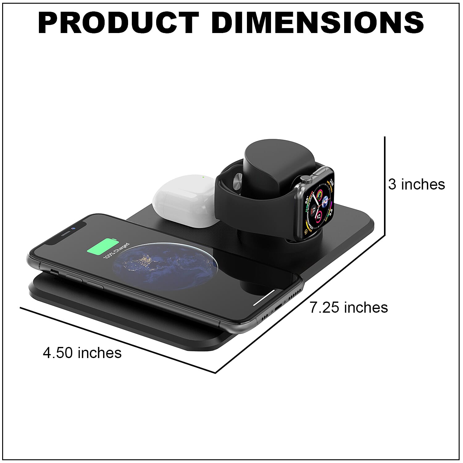 LETSFIT 3-in-1 Wireless Charging Station