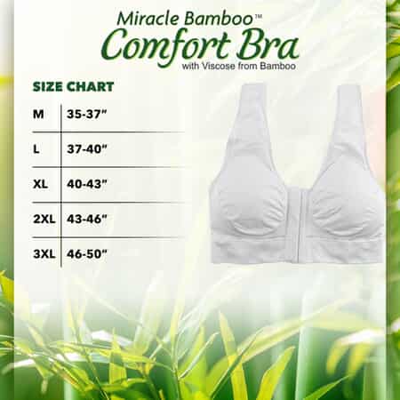 Buy Miracle Bamboo Beyond Comfort Bra Set of 3 Front Closure Bras - Black,  Beige and White - Size L at ShopLC.