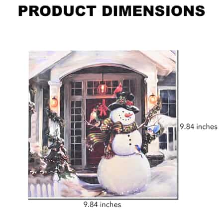 Multi Color Canvas 3-LED Snowman Christmas Painting (2xAA Battery Not Included) image number 3