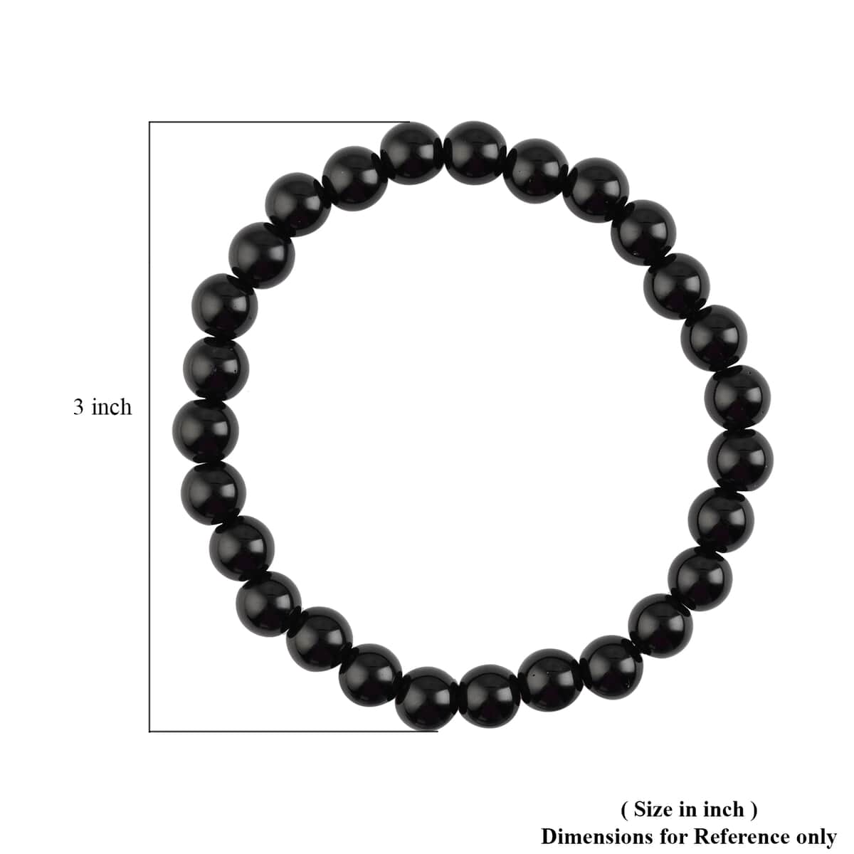 Black Agate Beaded Stretch Bracelet 86.50 ctw image number 2