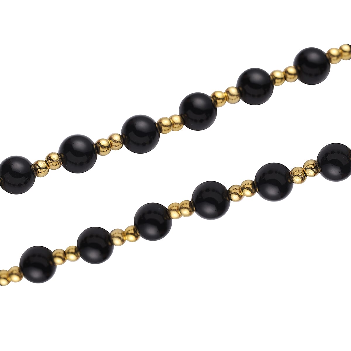 Feng Shui Black Obsidian Beaded with Pi Xiu Pendant Necklace (18 Inches) in Goldtone 90.50 ctw image number 4