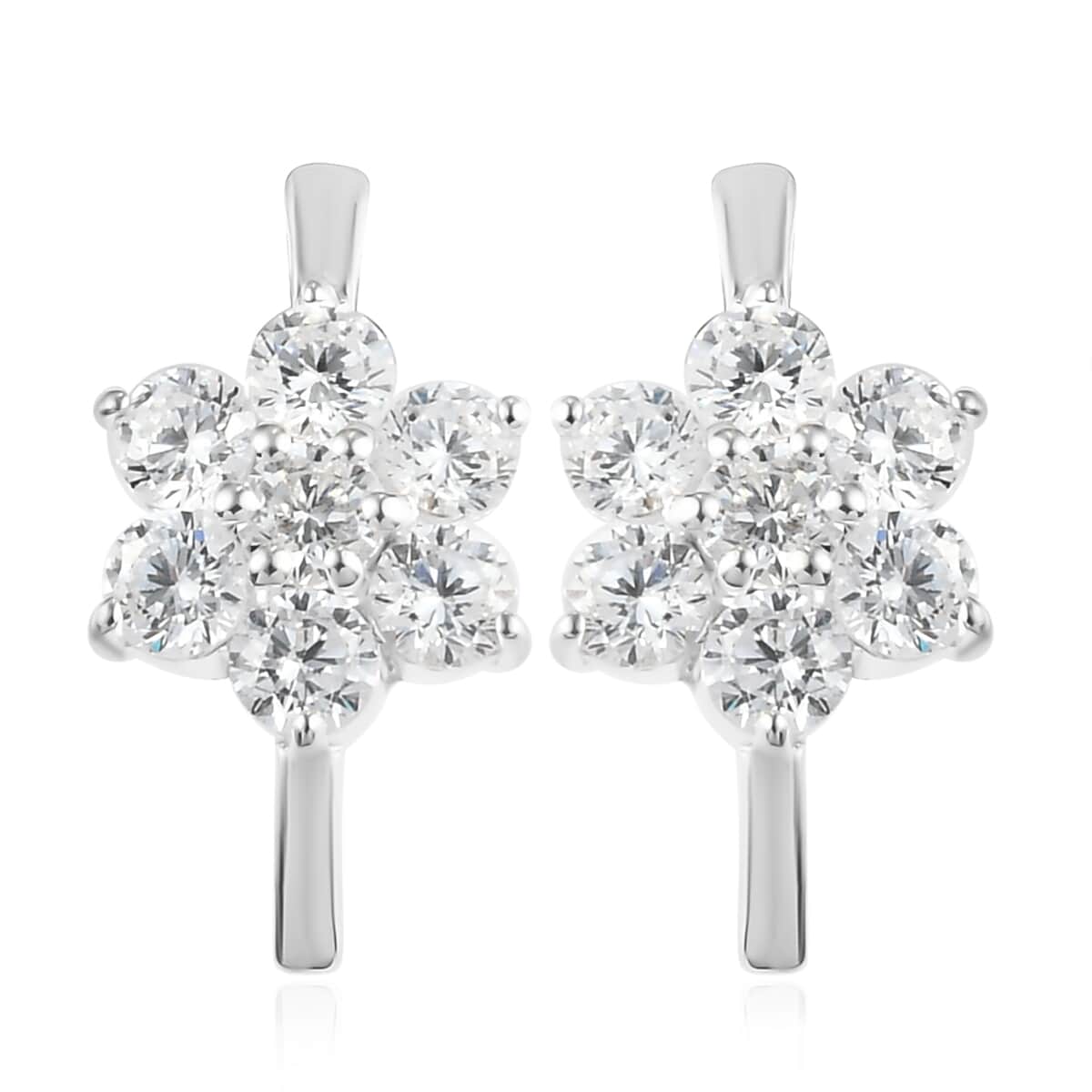 A Merry Little Christmas Jewelry Gift Set with Simulated Diamond Floral Stud Earrings in Sterling Silver 2.10 ctw image number 2