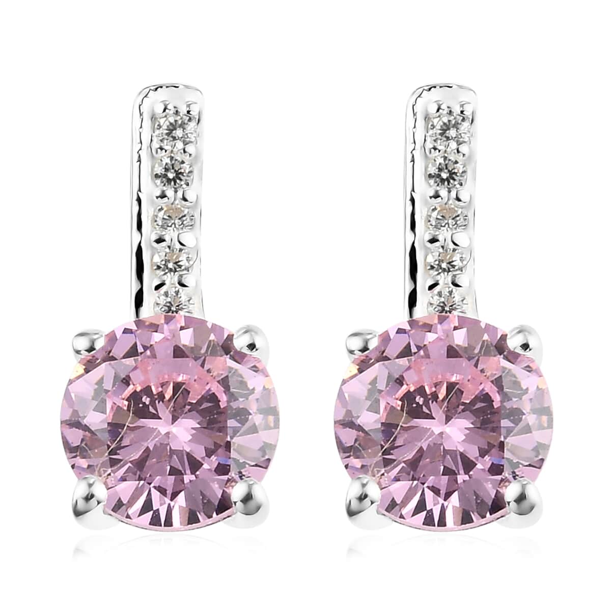 Because of You, Merry Christmas Jewelry Gift Set with Simulated Pink and White Diamond Stud Earrings in Sterling Silver 3.75 ctw image number 1