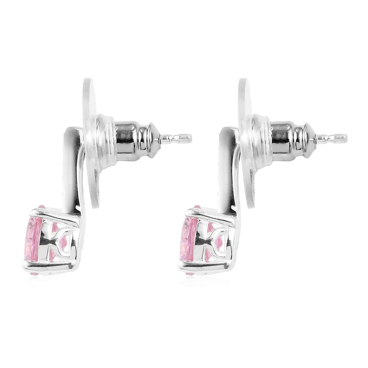 Because of You, Merry Christmas Jewelry Gift Set with Simulated Pink and White Diamond Stud Earrings in Sterling Silver 3.75 ctw image number 4