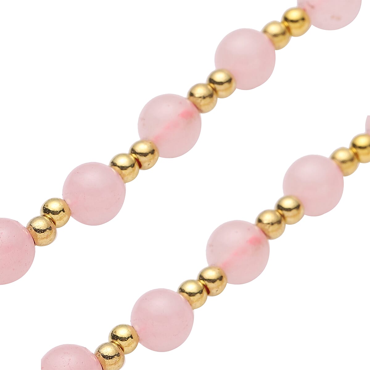 Feng Shui Galilea Rose Quartz Beaded with Pi Xiu Pendant Necklace 18 Inches in Goldtone 83.00 ctw image number 4