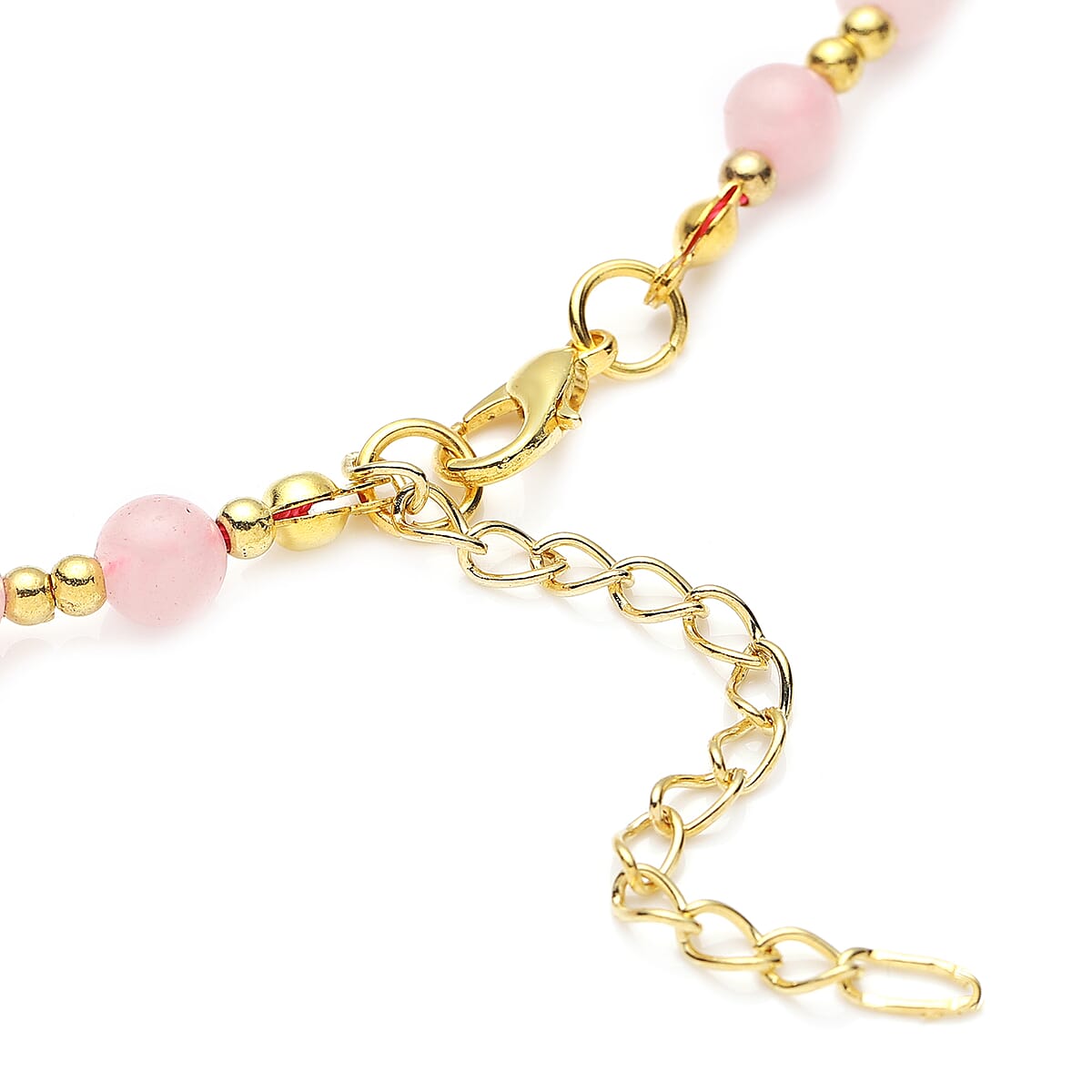 Feng Shui Galilea Rose Quartz Beaded with Pi Xiu Pendant Necklace 18 Inches in Goldtone 83.00 ctw image number 5