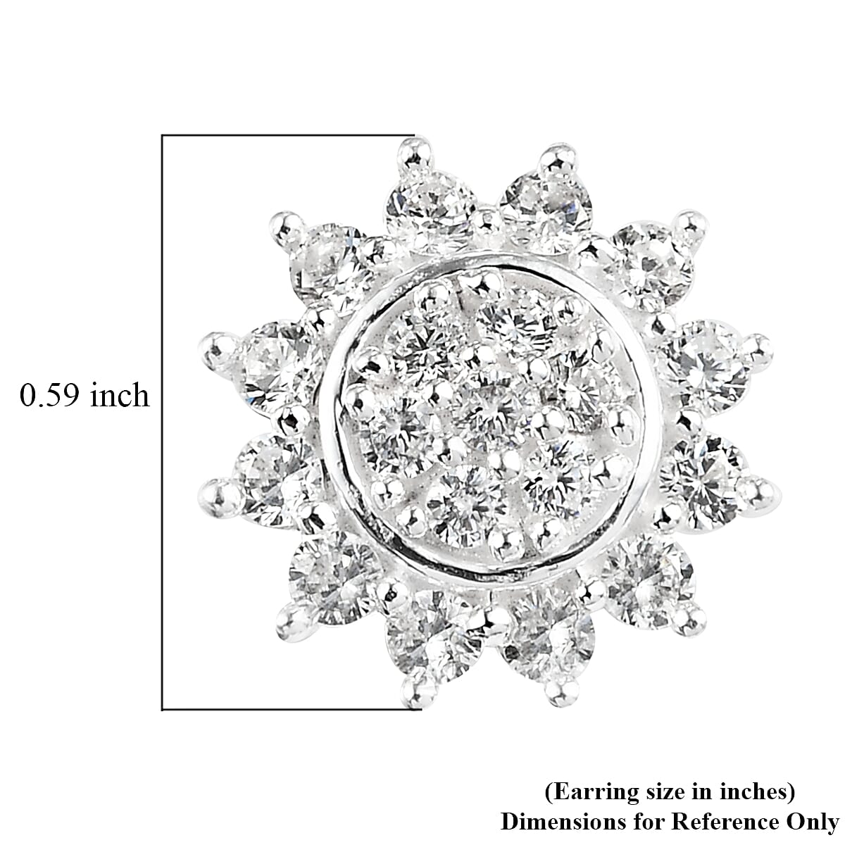 Merry Christmas Jewelry Gift Set with Simulated Diamond Floral Snowflake Stud Earrings in Sterling Silver 2.15 ctw image number 5