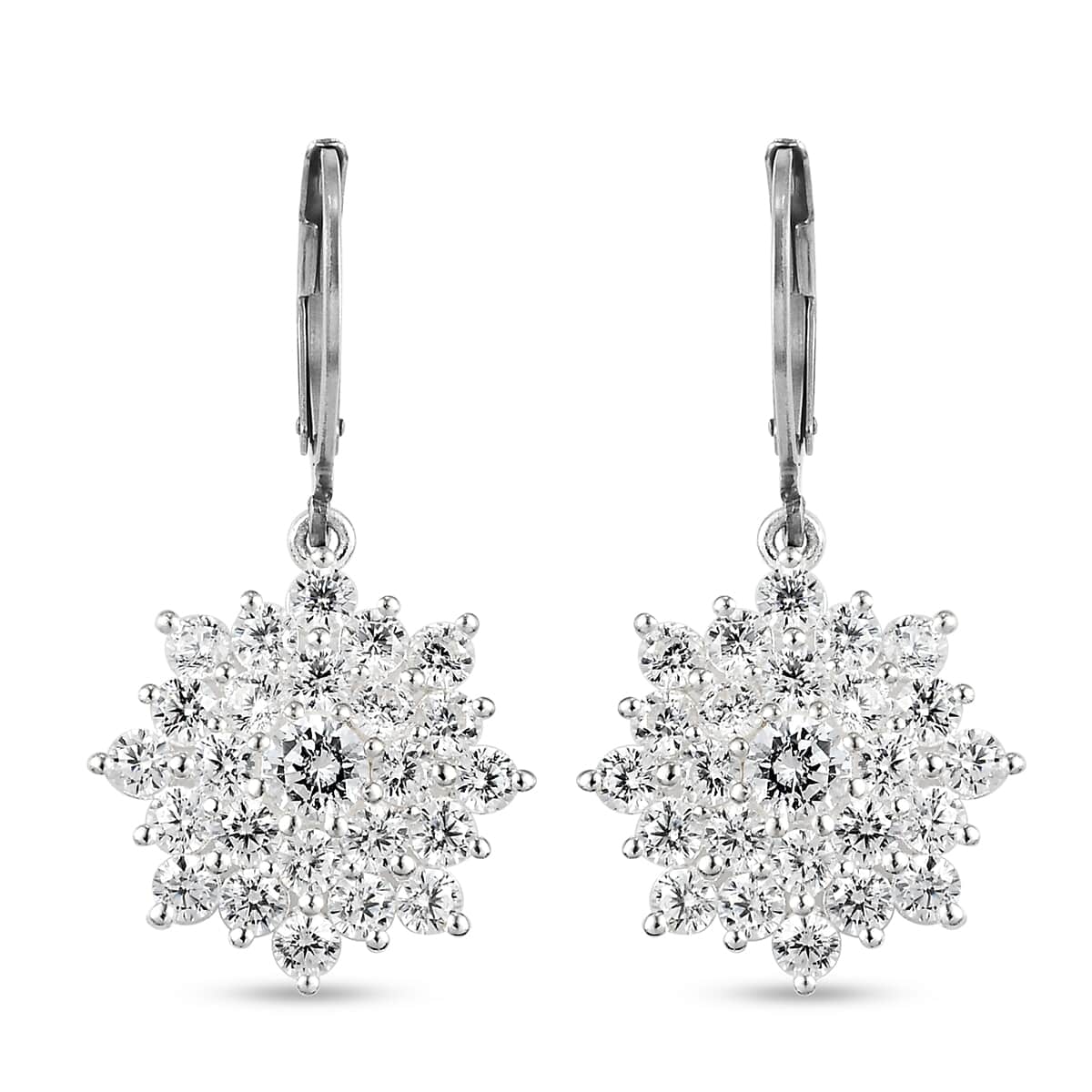 Tis The Season to Sparkle Jewelry Gift Set with Simulated Diamond Dangling Starburst Earrings in Sterling Silver and Stainless Steel 6.50 ctw image number 1