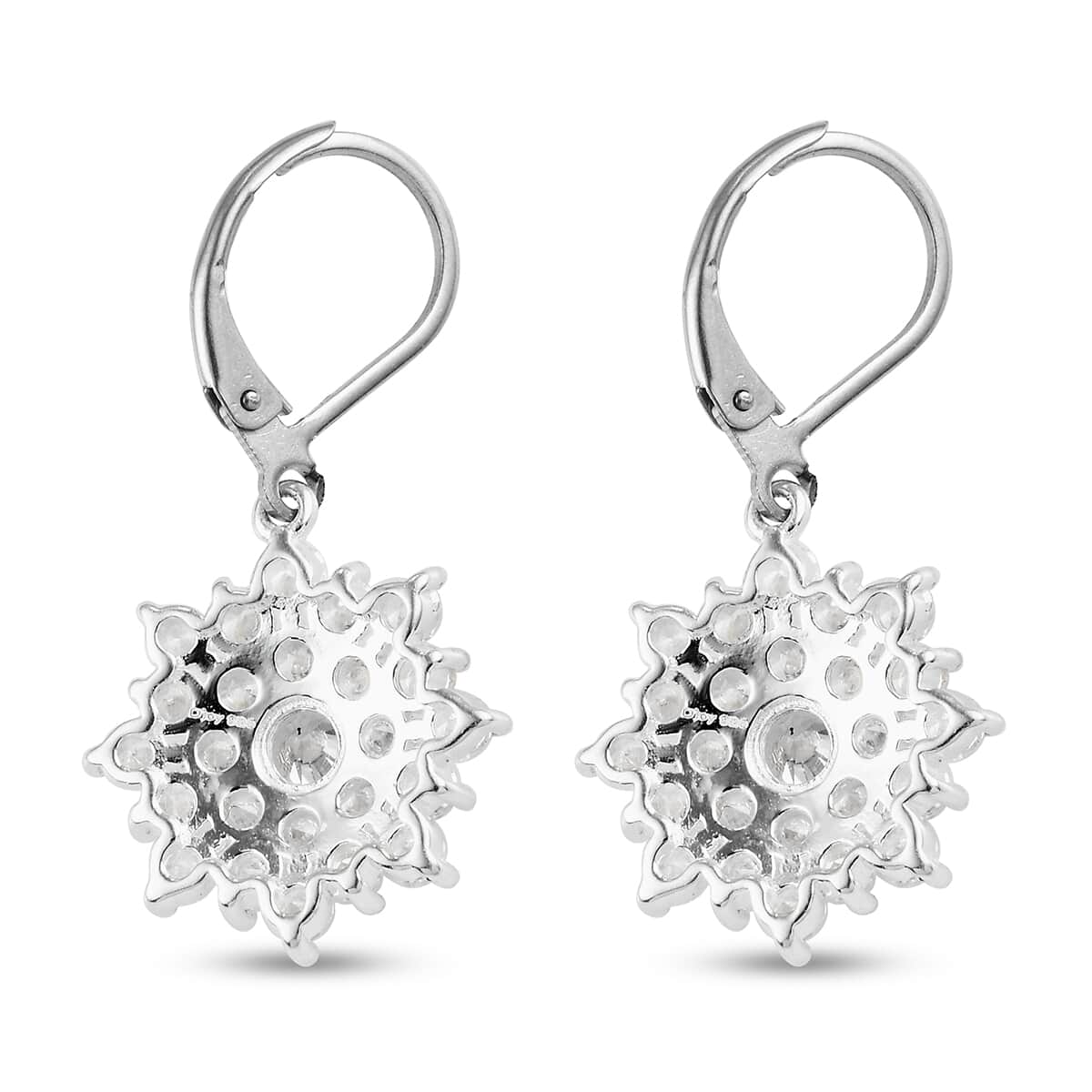 Tis The Season to Sparkle Jewelry Gift Set with Simulated Diamond Dangling Starburst Earrings in Sterling Silver and Stainless Steel 6.50 ctw image number 4