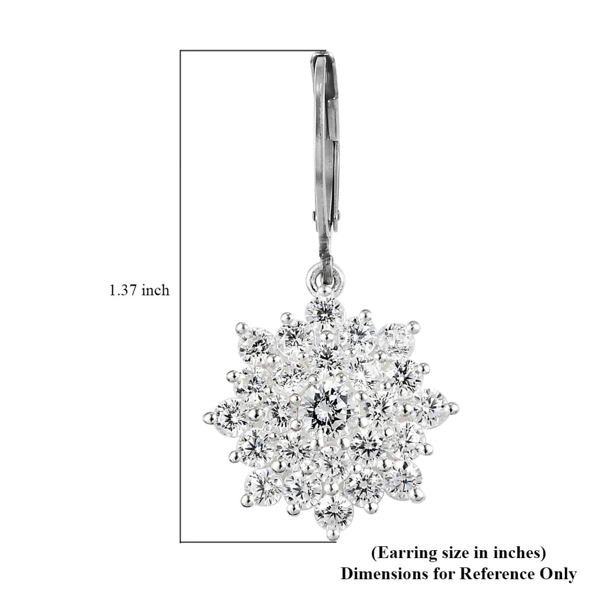 Tis The Season to Sparkle Jewelry Gift Set with Simulated Diamond Dangling Starburst Earrings in Sterling Silver and Stainless Steel 6.50 ctw image number 5