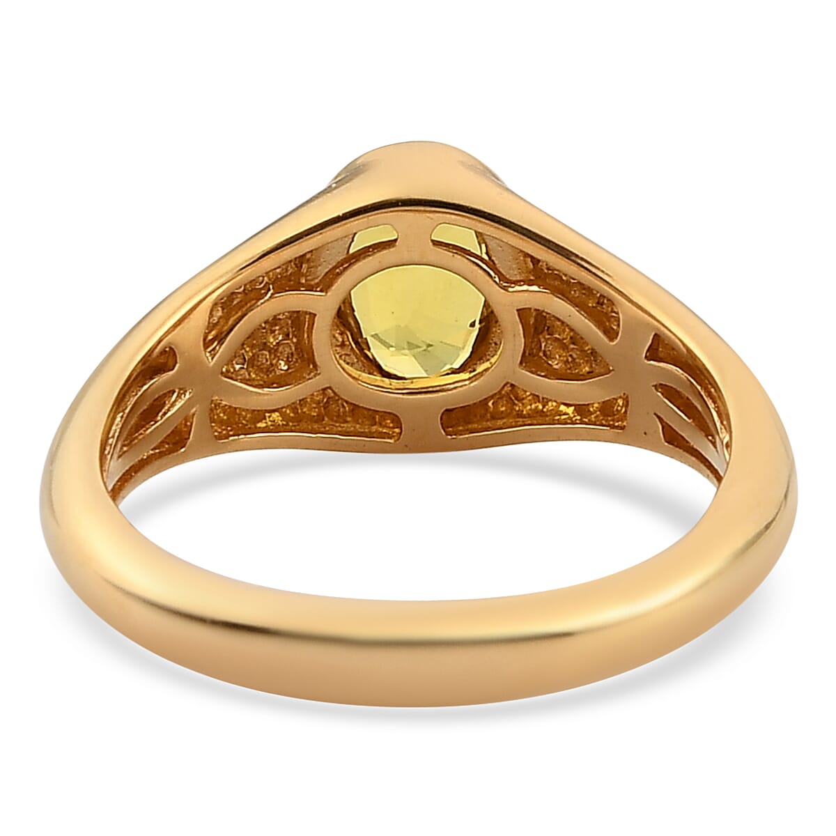 Yellow Sapphire Men's Ring in Vermeil Yellow Gold Over Sterling Silver (Size 6.0) 1.00 ctw image number 3