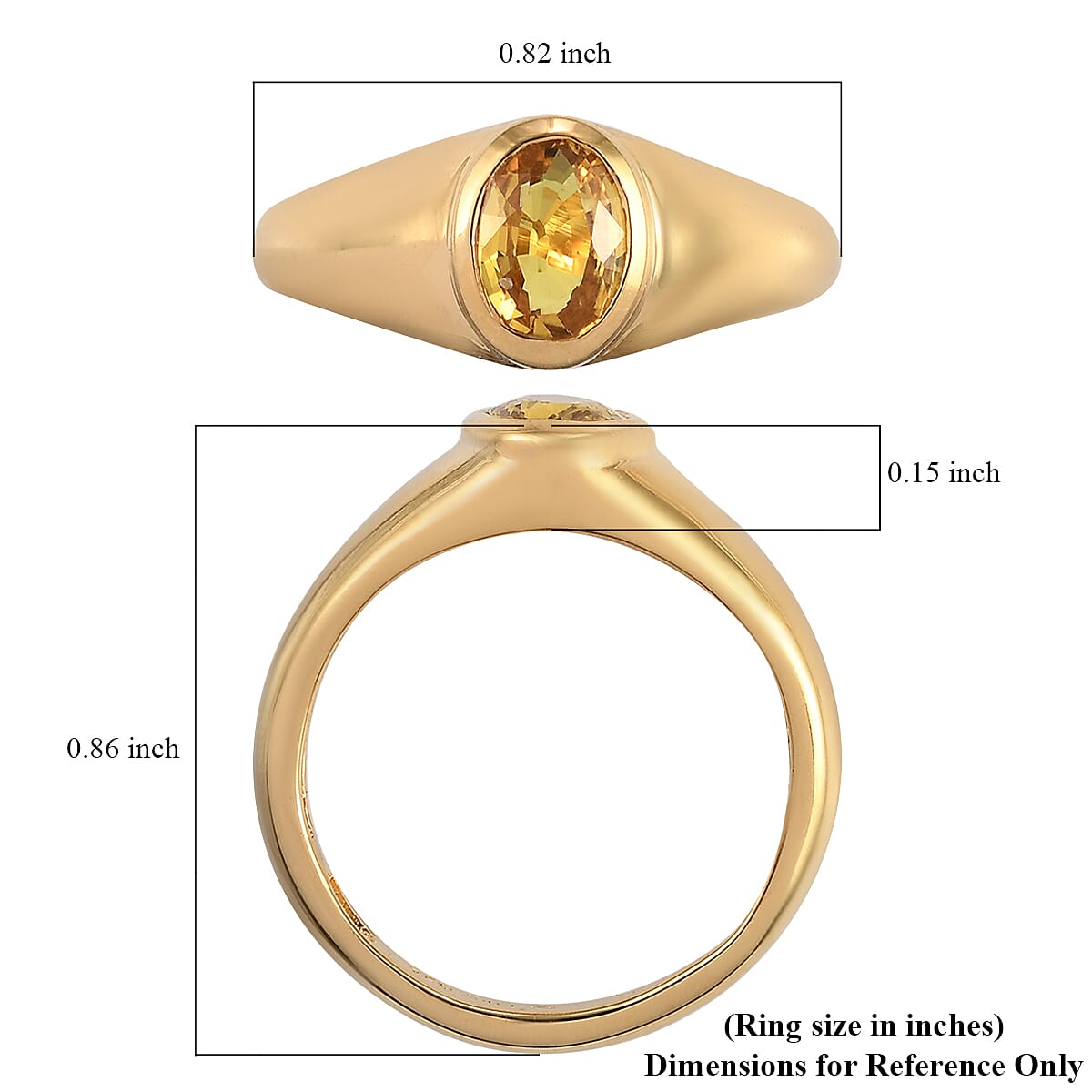 Yellow Sapphire Men's Ring in Vermeil Yellow Gold Over Sterling Silver (Size 6.0) 1.00 ctw image number 4