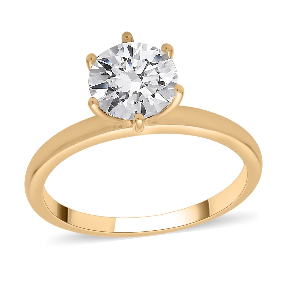 LUXORO 10K Yellow Gold Shield Cut Moissanite Solitaire Ring 2.30 Grams 1.60 ctw image number 0