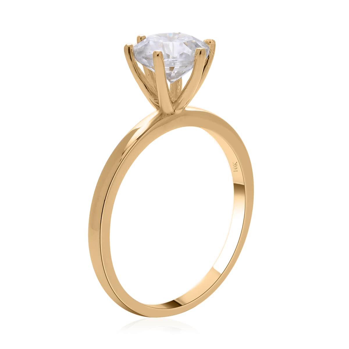 LUXORO 10K Yellow Gold Shield Cut Moissanite Solitaire Ring 2.30 Grams 1.60 ctw image number 2